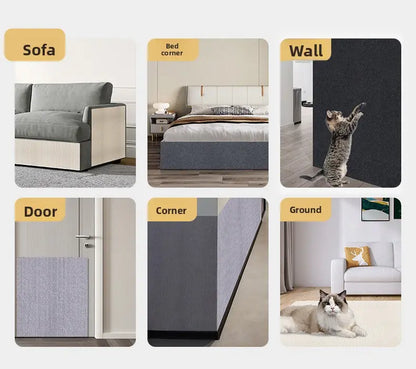 Cat Scratch Furniture Protector - Self-Adhesive Anti-Scratch Couch Shield, Durable and Trimmable Scratching Pad for Sofas, Walls, and Doors