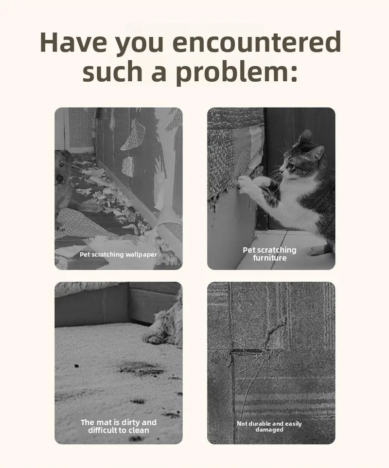 Cat Scratch Furniture Protector - Self-Adhesive Anti-Scratch Couch Shield, Durable and Trimmable Scratching Pad for Sofas, Walls, and Doors