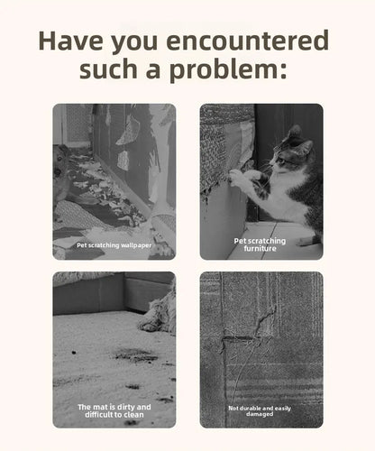 Cat Scratch Furniture Protector - Self-Adhesive Anti-Scratch Couch Shield, Durable and Trimmable Scratching Pad for Sofas, Walls, and Doors