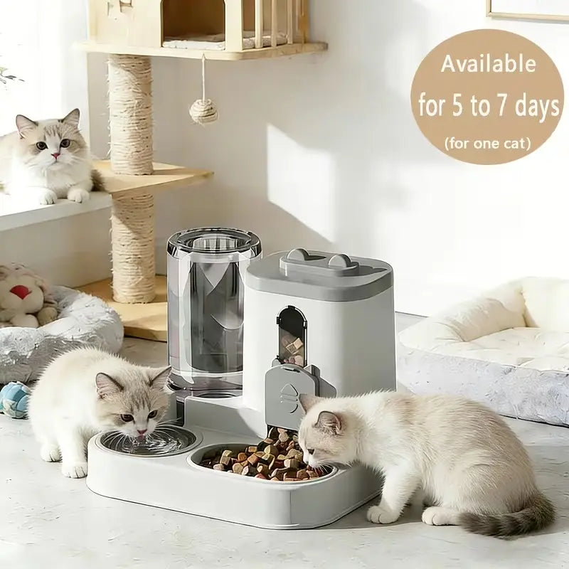2-in-1 Automatic Cat Feeder and Water Dispenser with Smart Portion Control