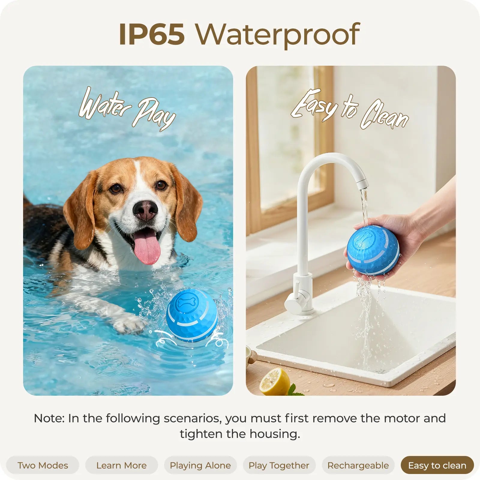 Apasiri Interactive Vibrating Dog Ball Toy, USB Rechargeable Automatic Chew Ball for Dogs and Cats, Suitable for Small, Medium, and Large Breeds, Available in 3.15In and 3.74In Sizes