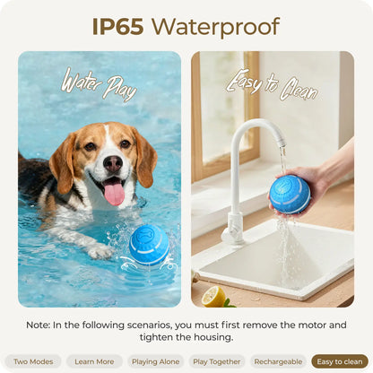 Apasiri Interactive Vibrating Dog Ball Toy, USB Rechargeable Automatic Chew Ball for Dogs and Cats, Suitable for Small, Medium, and Large Breeds, Available in 3.15In and 3.74In Sizes