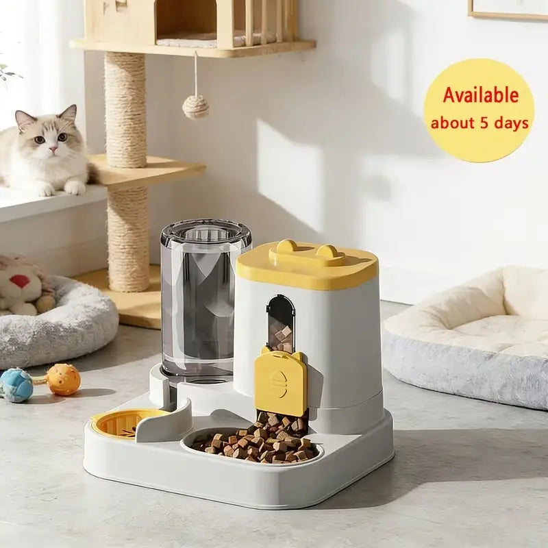 2-in-1 Automatic Cat Feeder and Water Dispenser with Smart Portion Control