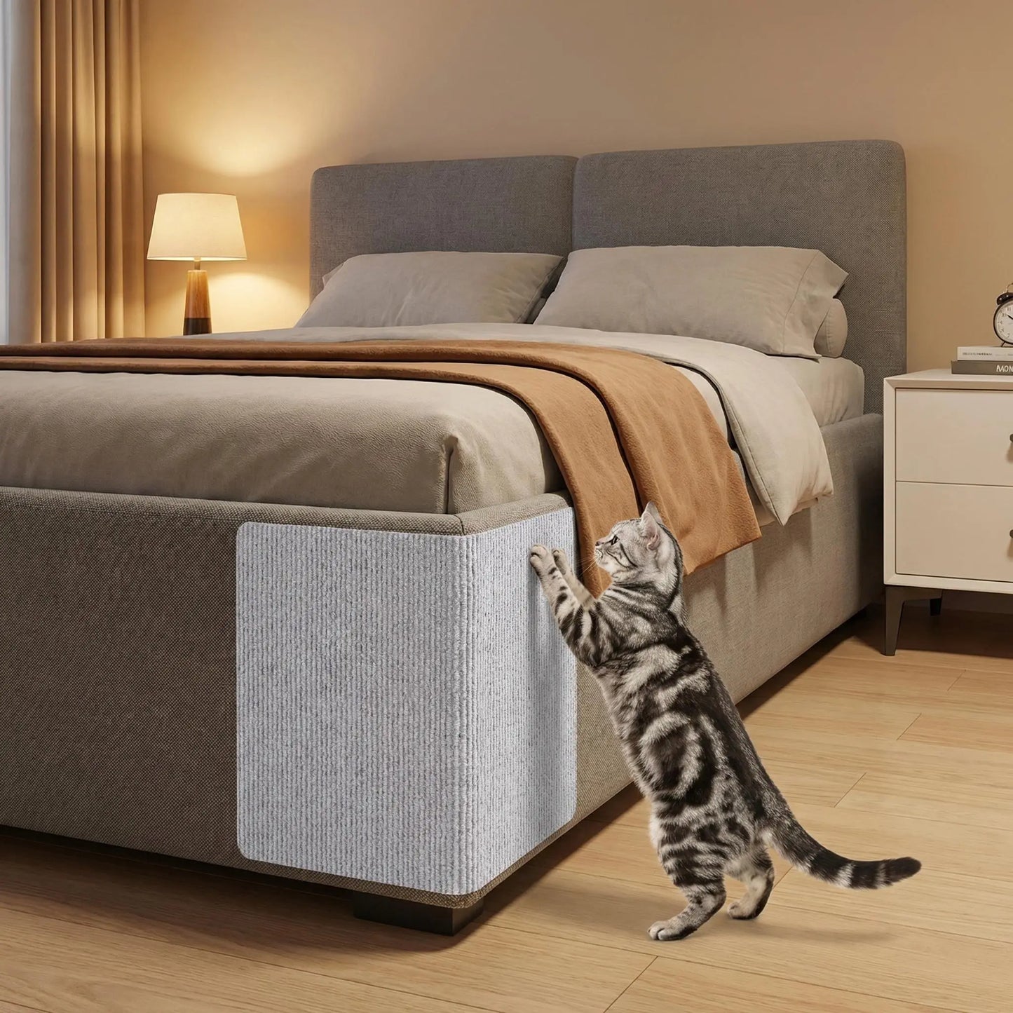 Cat Scratch Furniture Protector - Self-Adhesive Anti-Scratch Couch Shield, Durable and Trimmable Scratching Pad for Sofas, Walls, and Doors