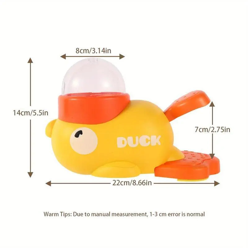 Yellow Duck Food Dispensing Interactive Cat Toy - Self-Entertainment and Boredom Relief with Slow Feeder and Snack Launcher for Cats and Dogs - Durable Design for Indoor Play and Pet Enrichment