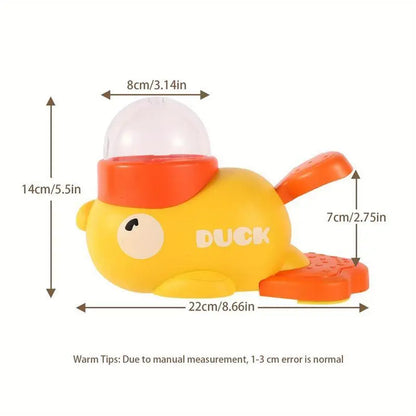Yellow Duck Food Dispensing Interactive Cat Toy - Self-Entertainment and Boredom Relief with Slow Feeder and Snack Launcher for Cats and Dogs - Durable Design for Indoor Play and Pet Enrichment