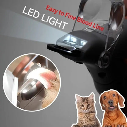 Ecmikk 4-in-1 Comprehensive Pet Grooming Tool: LED Nail Clipper, Quiet Nail Catcher, Precision Blade, Nail File & Safety Guard for Stress-Free Trimming - Electric Dual-Purpose Silent Trimmer with Safety Insulating Card