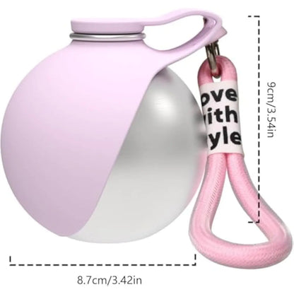 2-In-1 Portable Dog Water Bottle with Foldable Silicone Bowl, Bpa-Free Stainless Steel Pet Tumbler, Leak-Proof Travel Water Dispenser for Walking & Hiking (10Oz, Pink)