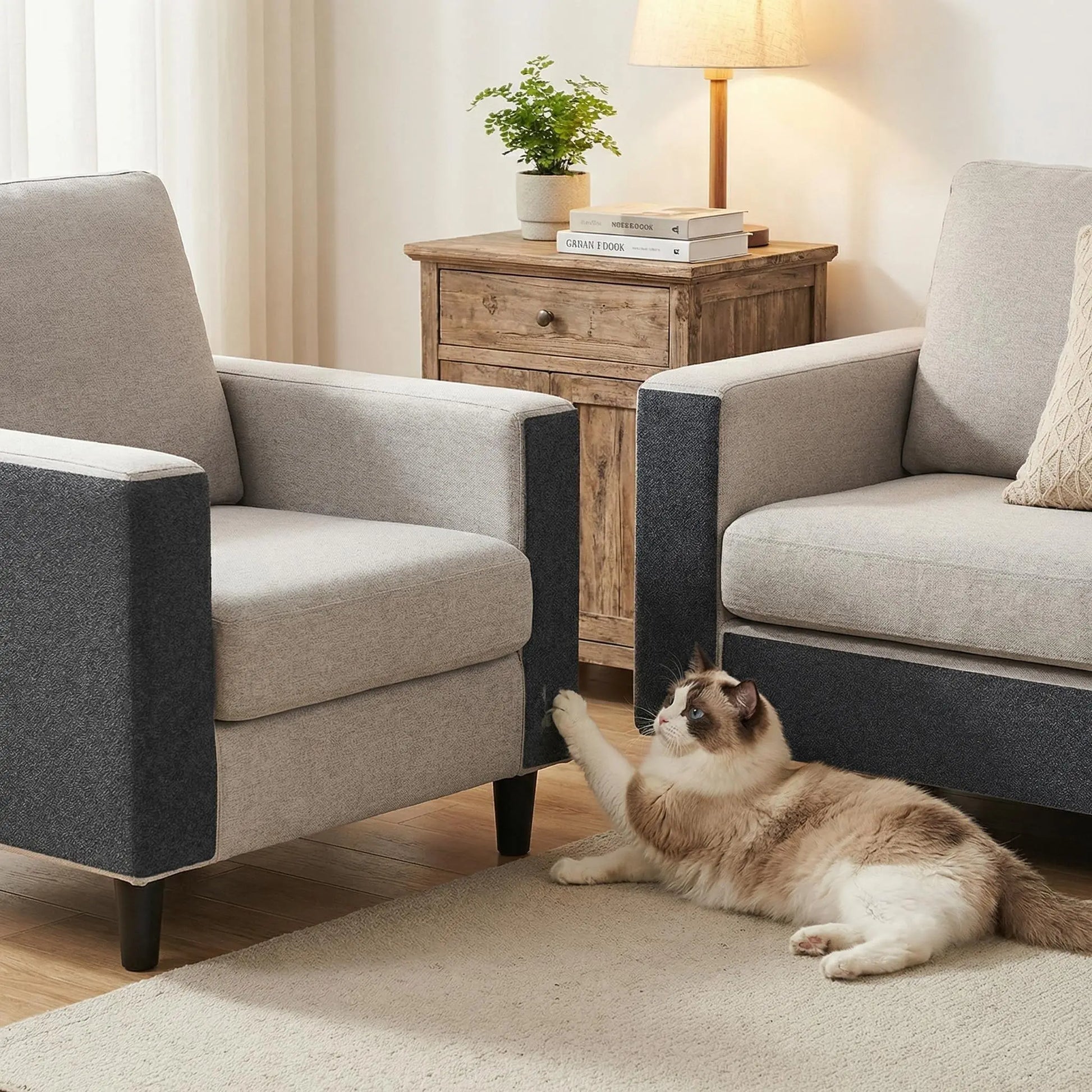 Cat Scratch Furniture Protector - Self-Adhesive Anti-Scratch Couch Shield, Durable and Trimmable Scratching Pad for Sofas, Walls, and Doors