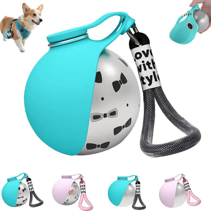 2-In-1 Portable Dog Water Bottle with Foldable Silicone Bowl, Bpa-Free Stainless Steel Pet Tumbler, Leak-Proof Travel Water Dispenser for Walking & Hiking (10Oz, Pink)