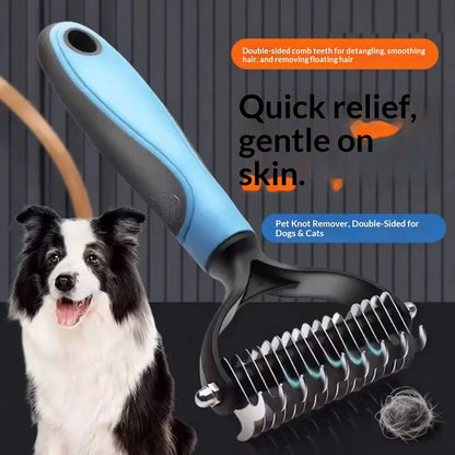 #Summervibes #Petlovers Pain-Free Dematting Undercoat Rake for Pets, Double-Sided Shedding Brush, Effective Tangles Remover Tool for Dogs & Cat Comb , Reduces Loose Hair & Mats Easily