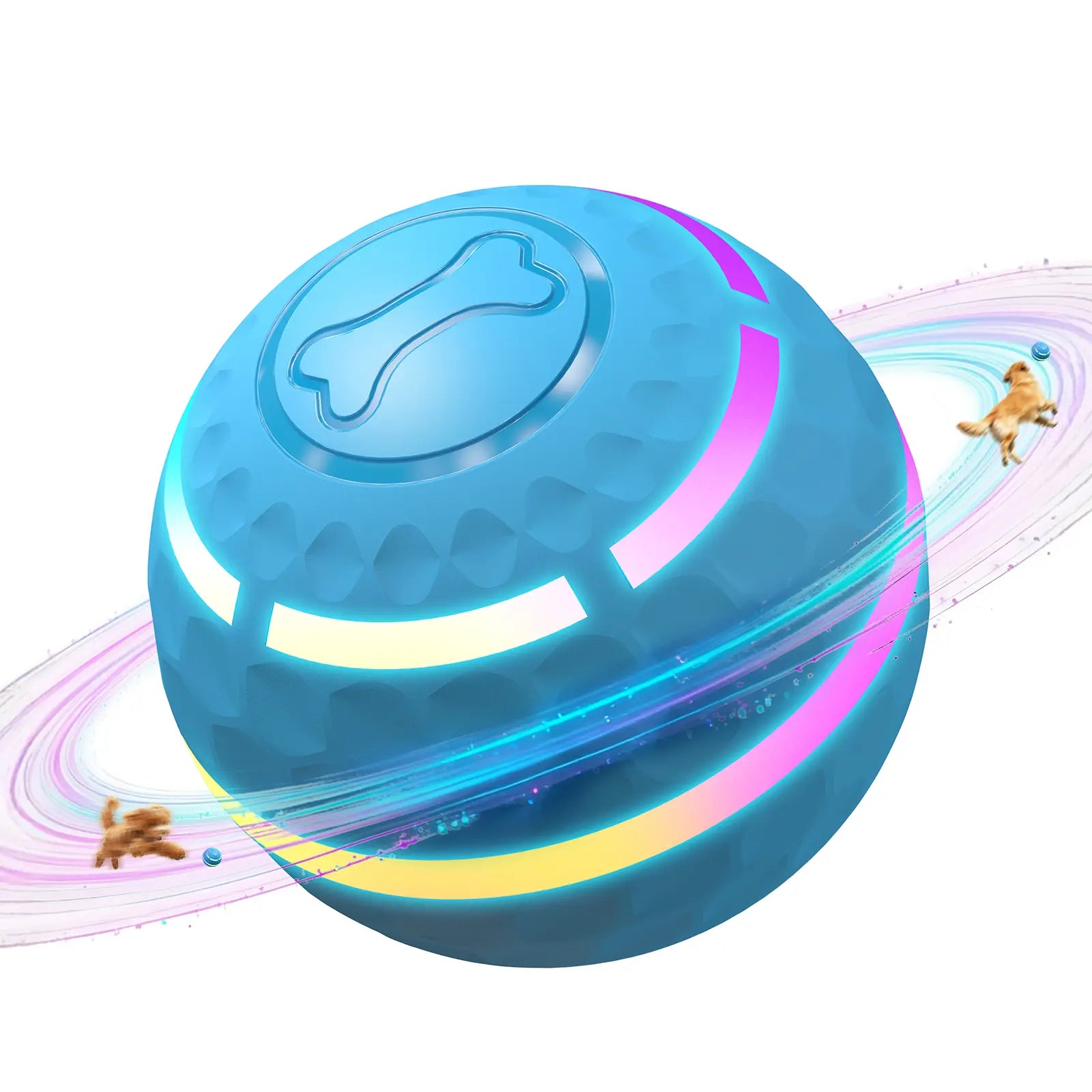 Apasiri Interactive Vibrating Dog Ball Toy, USB Rechargeable Automatic Chew Ball for Dogs and Cats, Suitable for Small, Medium, and Large Breeds, Available in 3.15In and 3.74In Sizes